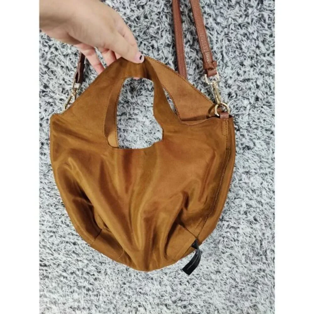 Urban Outfitters Womens Earthy Hobo Minimalist Crossbody Bag Brown Vegan Suede